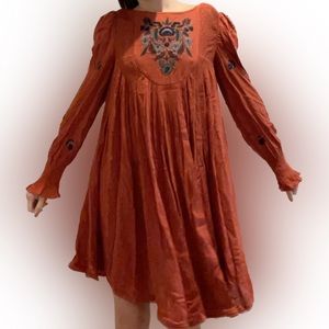Free People Orange Long Sleeve dress